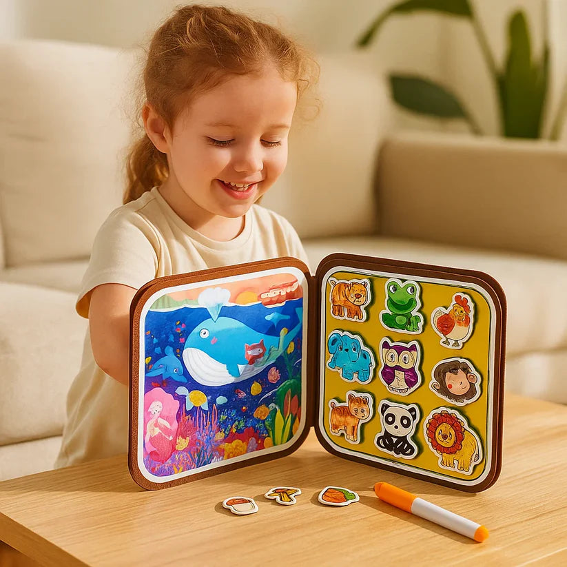 Livre d'histoires magiques Montessori 2 en 1